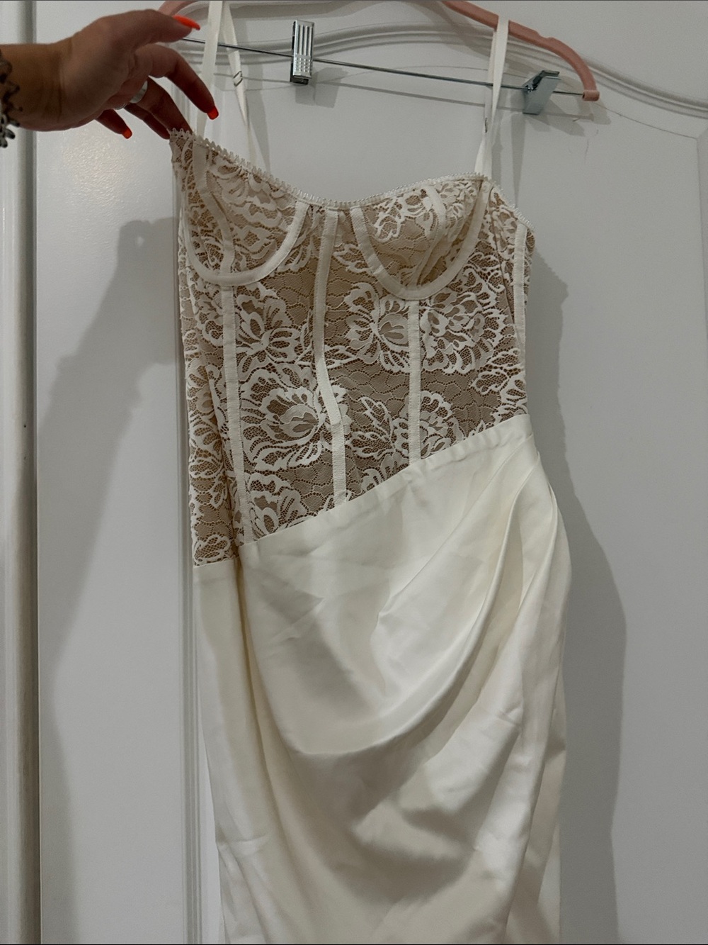 Katie May Ivory And Nude Lace Bustier Gown